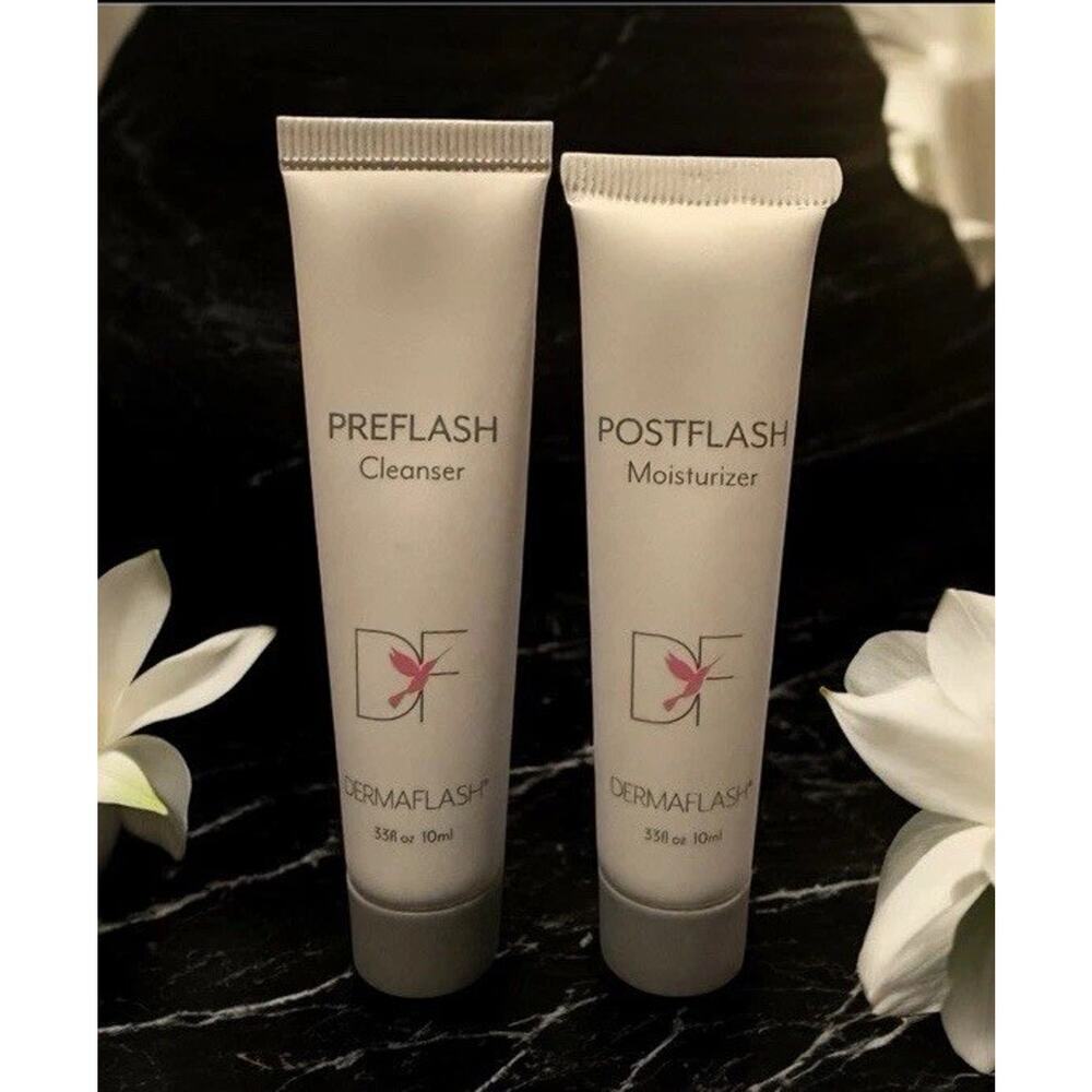 DERMAFLASH Preflash Cleanser & Postflash Moisturizer 10 ml (Travel Size) SEALED